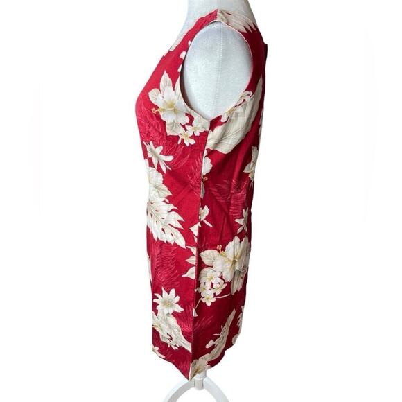 Vintage Pacific Legend Dress Red Hawaiian Hibiscus Flowers Cotton Sleeveless S - Picture 4 of 9